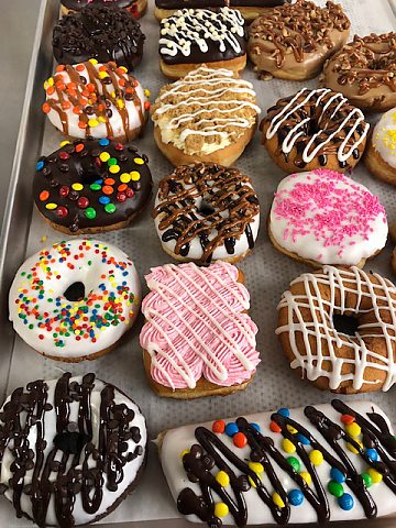 Assorted Gourmet Donut Display