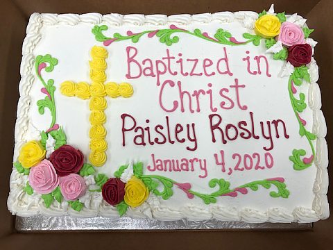 Baptism multi-pink and yellow