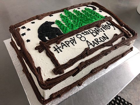 Birthday - black bear with logs