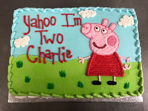 birthday - peppa pig sheet cake