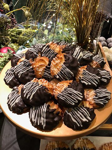 Coconut macaroons dipped in chocolate