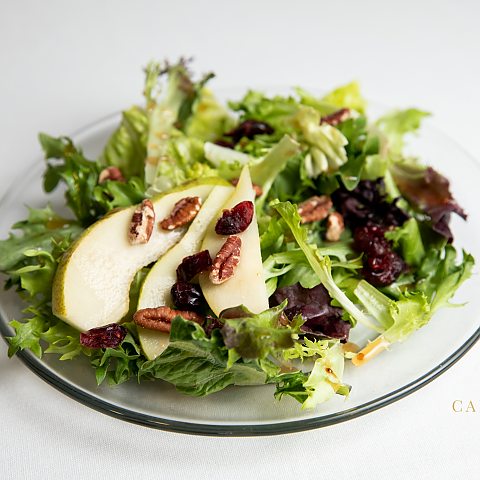 maple glazed pear salad